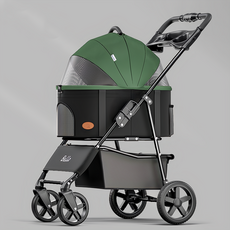 Bello 車包分離款寵物手推車 SP02FD, 綠色, 寵物外出輕鬆便利, 1個