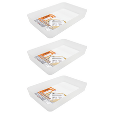 橘之屋 廚用抽屜整理盒 大方 多種組合 乾淨整齊, 霧透, 3個