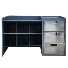 SYSmAX 蜂巢式桌面抽屜收納置物架2.0 空間利用率提升, 普魯士藍/透明, 1個