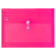 DATABANK 三田文具 橫式繩扣公文袋 E471 紅色 A4 透明PP材質 防水防塵 12個/包