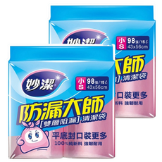 妙潔 防漏大師清潔袋, 15L, 2包