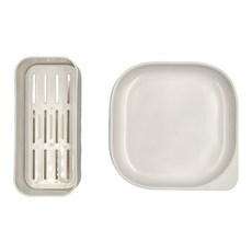 懶角落 吐骨碟套裝 白色 PP材質, 1個盒子 + 1個底座, 1組