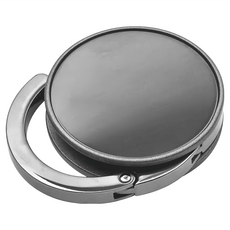 Reflects 德國隨身包袋掛勾, 不鏽鋼, 鋅合金, 橡膠材質, 收納時直徑4.5cm, 掛勾使用時長6.3cm, 亮黑色, 1個