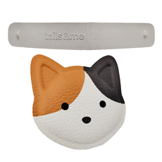 tails&me 尾巴與我 專屬配件 三花 動物友善皮革 附贈皮革掛繩與吊掛, F, 灰棕, 1個