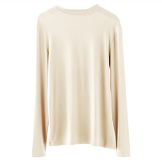 輕奢甜美圓領羊絨蛋白內搭, 69%人造絲 27%亞克力纖維, F, 臻白色