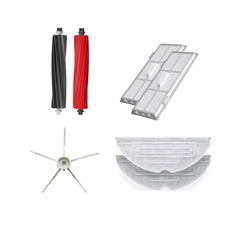 YOLOMi 悠樂米 高品質副廠耗材套餐組 石頭 S8/S8+適用 雙主刷 + 濾網 2個 + 拖布 2個 + 邊刷, 1組, 單一商品