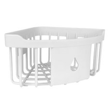 無痕貼三角收納籃 PP材質 多用途, 白色, 1個