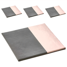 Premier Geome 杯墊 (玫瑰金) PU皮革+紙板, 10 x 10 x 0.5 cm, 亮紫黑, 4個