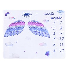 Kori Deer 可莉鹿 法蘭絨嬰兒童成長紀錄毯，天使翅膀造型，柔軟親膚，附贈配件，記錄寶寶成長每一刻, 天使翅膀