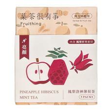 菓茶很有事 鳳梨洛神薄荷茶 內含鳳梨鮮果原切 5包 Set, 6g, 1盒
