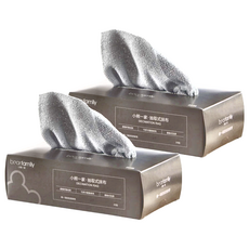 bearfamily 抽取式懶人抹布, 20x20cm, 超細纖維, 可重複使用, 20抽, 2盒