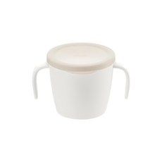 Richell 利其爾 TLI 雙層可拆式不鏽鋼雙耳杯 附蓋, 雙把手設計方便拿握, 內外杯耐高溫可消毒, 米色, 1組, 260ml