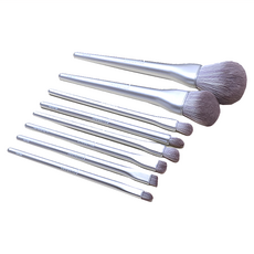 The Flow 化妝刷具 8件組, 銀色, 1組