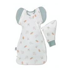 OhBabyLying 夏季輕薄款 可換袖成長包巾 涼感竹纖維, 胡蘿蔔兔