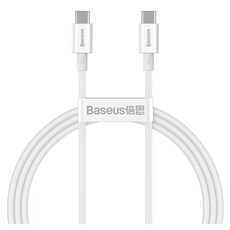 Baseus 倍思 優勝系列 Type-C 快充數據線 (100W), 適用 iPhone 15, 2m, 白色, 1個
