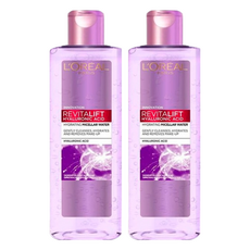 L'OREAL PARiS 巴黎萊雅 台灣公司貨 3合1卸妝潔顏水 玻尿酸高效溫和型, 400ml, 2瓶