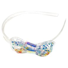 SY 蝴蝶藍 可愛蝴蝶結髮飾 女童時尚 閃亮裝飾, 單一尺寸
