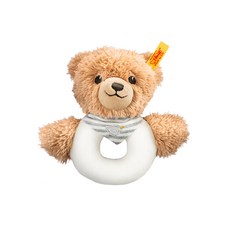 Steiff 金耳釦泰迪熊 嬰幼兒手搖鈴 柔軟材質 德國品牌, Sleep Well bear Grip Toy 小熊, 1個
