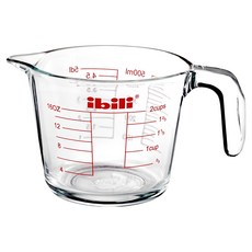 ibili 耐熱玻璃握柄量杯, 透明色, 500ml, 1個