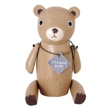 T-LAB 童話森林 熊 WDCV14BEARBG 木質玩偶 手工製作 安全無毒 童趣擺飾, 米色, 1個