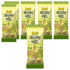 HBAF 杏仁果 山葵口味, 精選美國杏仁, 口感香脆, 芥末包裹蜂蜜香甜味, 30g, 6包