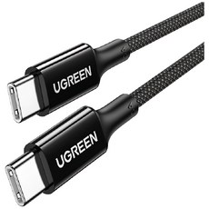 UGREEN 綠聯 100W 雙USB-C 快充充電線 傳輸線, 1m, 黑色, 1條
