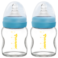 US baby 優生 母感玻奶瓶 寬口徑120ml, 隨機出貨, 120ml, 2瓶