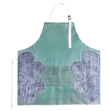 防油汙雲朵擦手紋無袖圍裙 牛津布+防水PVC材質 69.5x71.5cm, 顏色隨機, 2件