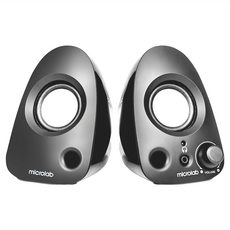 Microlab 麥博 USB 2.0 桌上型多媒體音箱系統 80 x 100 x 125mm 原廠保固, B19, 黑色