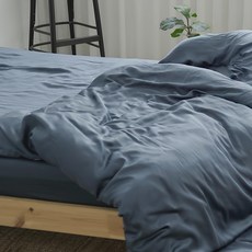 BUHO 布歐 素面文青300織 純天絲兩用被套 雙人, 蒼山藍