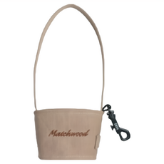 Matchwood 掛勾式摺疊杯套 提帶長度18cm 適用於700CC以下手搖飲/咖啡杯/冰霸杯 棉質厚帆布, 可可棕, 1個