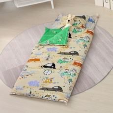 鴻宇 兒童睡袋 可機洗 防蹣抗菌 台灣製, 135 x 150cm, 時光旅程黃