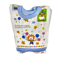 達興 印花絨面圍兜 套裝, 混色, 12條, 1組