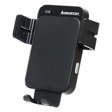 ANBORTEH 安伯特 感應聯動無線充電車用/汽車/車載手機架 附支架伸縮臂吸盤, 黑色, 1個