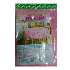 永潔 刻花圓桌巾, 顏色隨機 刻花, 5尺圓徑, 1條