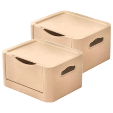 沐慕家居 韓式收納箱 可疊式收納 環保PP材質, 45 x 36 x 25cm, 奶茶色, 2個