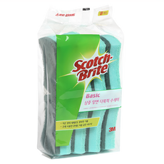 3M Scotch-Brite 百利 Basic 多用途三層雙面海綿菜瓜布, 8入, 1包