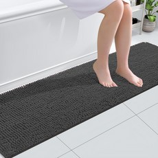 G+居家 超細纖維短毛防滑吸水地墊, 130 x 40cm, 時尚灰