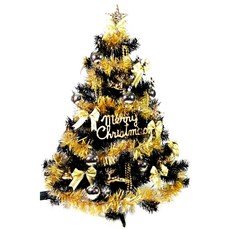 耶誕豪華型裝飾聖誕樹+金銀色系配件 50燈LED燈插電式燈串一串彩光 附控制器, 黑色, 1組