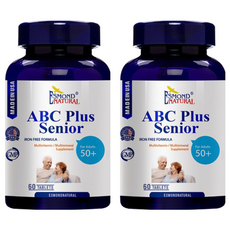 ESMOND NATURAL 愛司盟 ABC Plus 活力綜合維他命 專為50歲以上成人設計 含多種維生素、礦物質、葉黃素、茄紅素, 60錠, 133g, 2罐