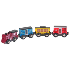 mentari 蒸氣貨運軌道小火車，輕質硬木、橡膠木、台灣零件，適用年齡3歲以上, 31.3 x 3.5 x 4.7cm, MR-6636P35, 1組