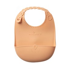 miniware 矽膠圍兜, 入門必備, 4M~3Y適用, 七段可調式脖圍, 食品級矽膠材質, 立體防水, 可扣式收納, 安撫D-ring設計, 太妃糖, 1個