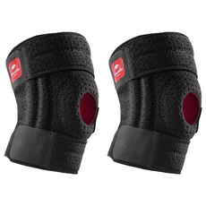 Naturehike 挪客 四支撐強化型戶外登山護膝 黑色 SBR海綿護圈 減震護膝 右M(35~38cm), 2個