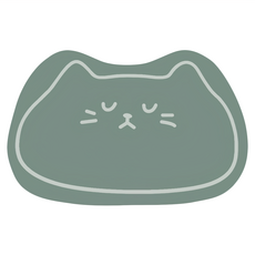 軟式硅藻吸水 浴室踏墊, 40 x 60cm, 綠喵, 1個