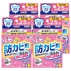 EARTH 地球製藥 衛浴防霉煙霧劑, 玫瑰香, 最長2.5個月防霉效果, 170g, 4盒