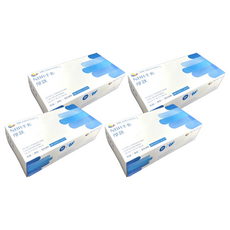 MEDIHAND 美恆 NBR手套, 厚款, 無粉, 低敏, 藍色, 100支, M(23~24cm), 4盒