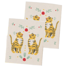 Danica STUDIO 瑞典環保抹布 老虎 70%植物纖維素 30%棉, 20.3 x 17.3 x 0.1cm, 2條