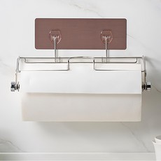 SHCJ 生活采家 樂貼系列 304不鏽鋼廚房用大尺寸捲筒紙巾架 台灣製造, 銀色 + 玫瑰金色, 1個