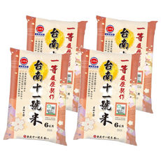 三好米 履歷台南11號 十大經典好米 口感自然Q彈 風味極佳 稻米耕種透明化 食用更安心, 一等, 6kg, 4包