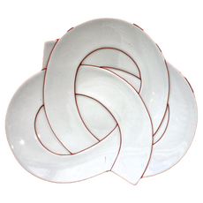 赤繪祥結8吋皿 日本制餐盤 尺寸:22.5x18.5x4cm, 赤繪祥結, 1個
